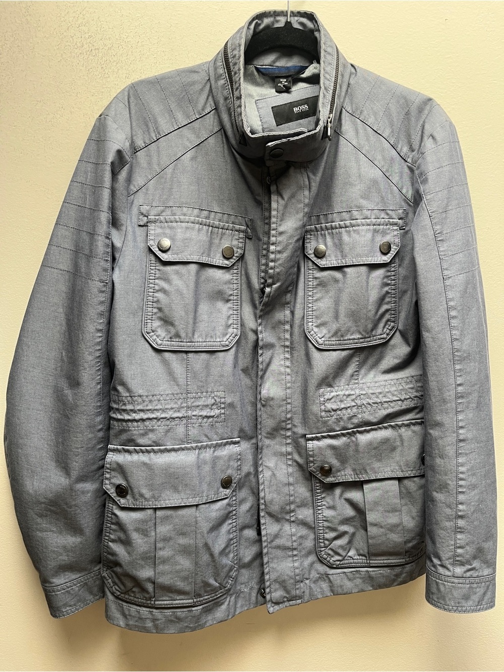 BOSS Men’s Field Jacket Utility Water Repellent Coat Technical Fabric Size M